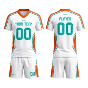 White Teal Orange Custom Youth Flag Football Jerseys | DEEPSPEED