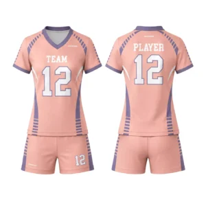 Peach Mauve Sublimated Custom Girls Flag Football Jerseys | DEEPSPEED