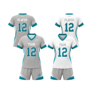 Gray/White/Teal Custom Girls Reversible Flag Football Jerseys | DEEPSPEED