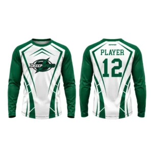 White/Green Custom Long Sleeve Flag Football Jerseys | DEEPSPEED
