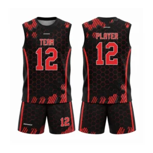 Black/Red Custom Sleeveless Flag Football Jerseys Youth/Adult | DEEPSPEED