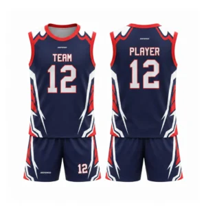 Navy Red White Custom Sleeveless Flag Football Jerseys | DEEPSPEED
